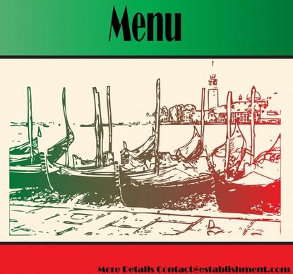 vintage menu vector poster fork boats