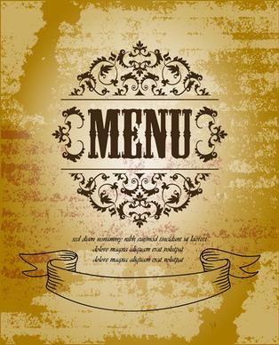 vintage menu with grunge background vector