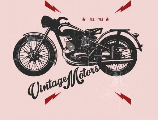 vintage motorbike advertising black design bolt icons
