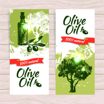 vintage olive oil background vector