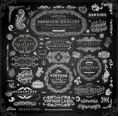 vintage ornaments covers for labels and frame vector
