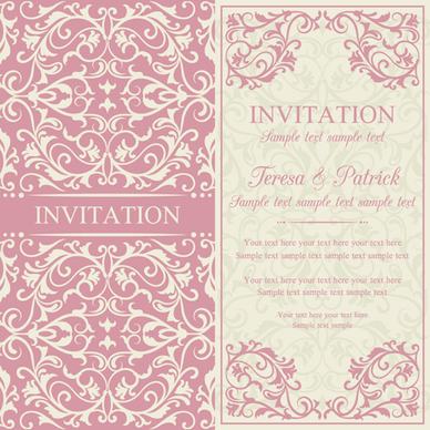 vintage ornate holiday invitation cards vector