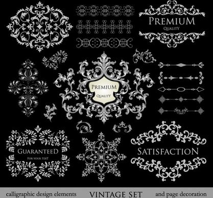 vintage page decoration design elements vector