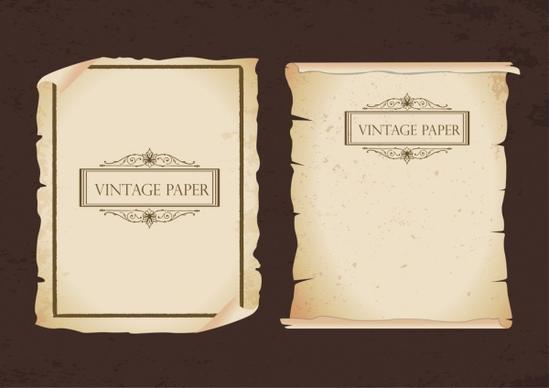 vintage paper icons old torn classical decor