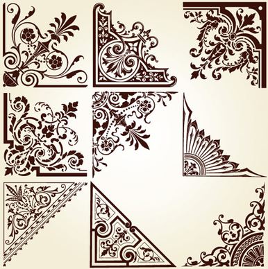 vintage pattern area borders and ornaments vector