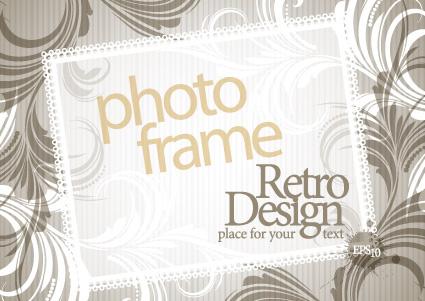 vintage photoframe design vector