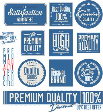 vintage premium quality stickers and labels with banner vector