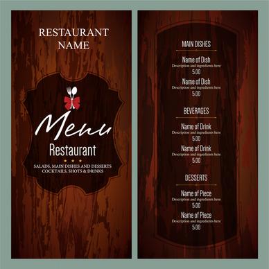 vintage restaurant menu templates
