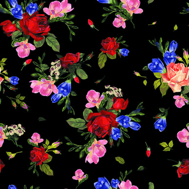 vintage roses vector seamless pattern