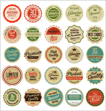 vintage round stamp label vector