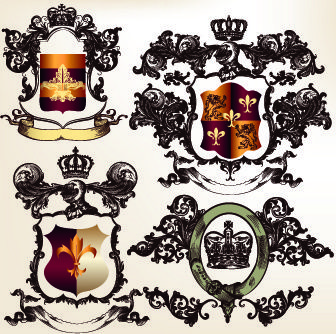 vintage royal badge design vector