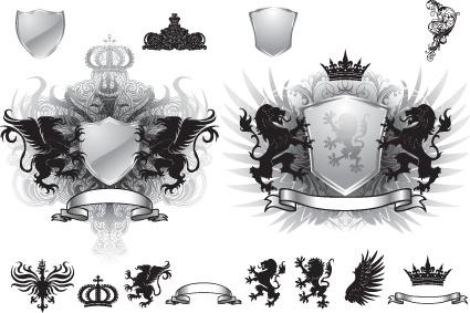 vintage royal labels design vector graphics