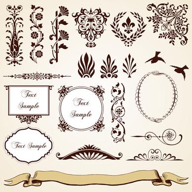vintage royal ornaments design elements vector