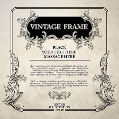 vintage sketch decor frame design vector