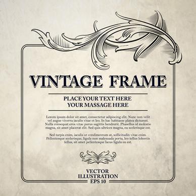 vintage sketch decor frame design vector