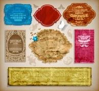 vintage stickers and labels set