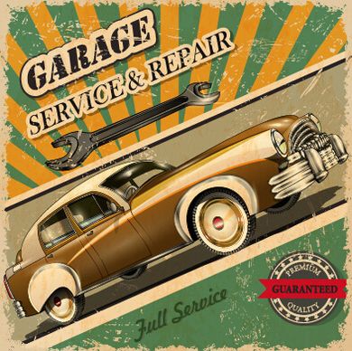 vintage style car advertising poster vector