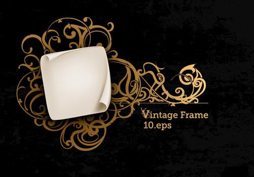 vintage style luxury frame vector set