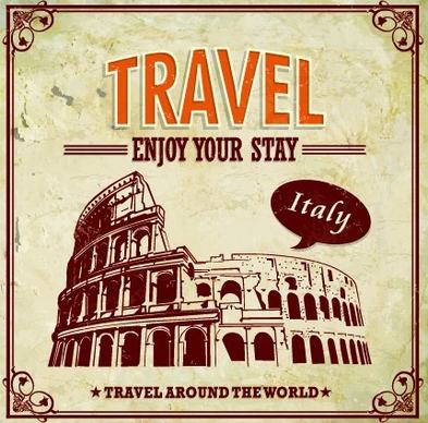 vintage style travel poster design vector