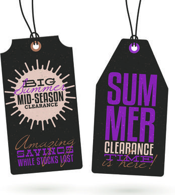 vintage summer discount sale tags vector