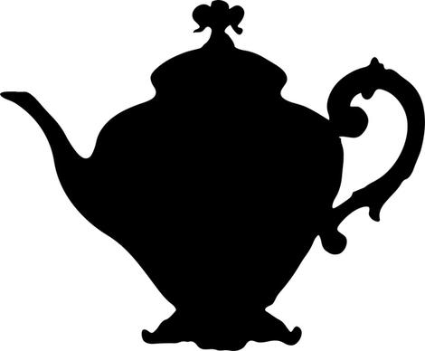 vintage teapot vector illustration with silhouette style