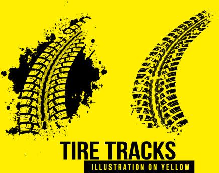 vintage tire tracks art backgrounds vector