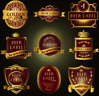 vintage wine labels design vector