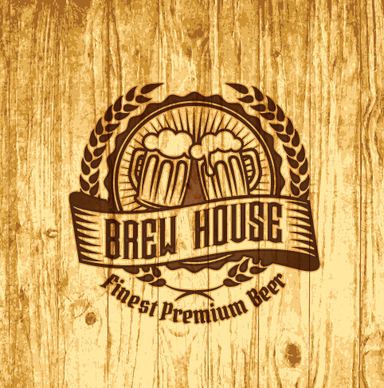 vintage wooden beer labels vector