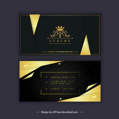 vip business card template black golden crown decor