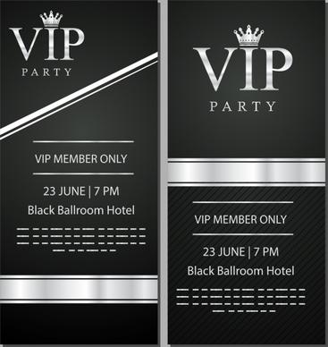 vip card template elegant black white decor