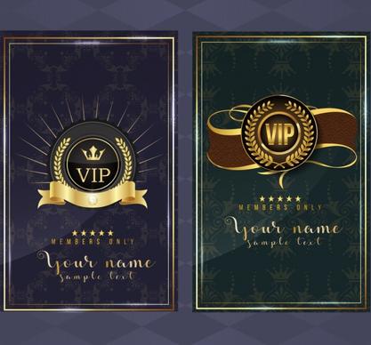 vip card template golden royal decor classical design