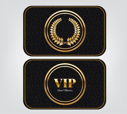 vip card template leather background shiny golden decor