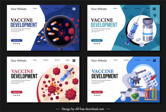 virus protection webpage templates disease medicine elements sketch