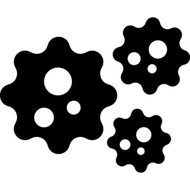 viruses icons flat contrast black white outline