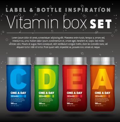 vitamin box design vector