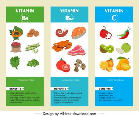 vitamin variety infographic templates colorful handdrawn design