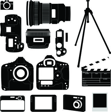 vivid camera and camcorder elements vector