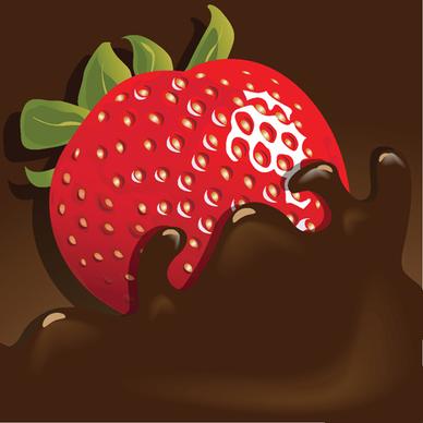 vivid chocolate with strawberry vector