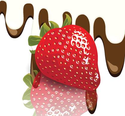 vivid chocolate with strawberry vector