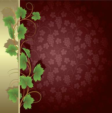 vivid grapes elements vector background art