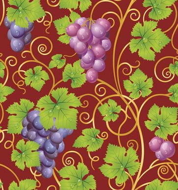 vivid grapes elements vector background art