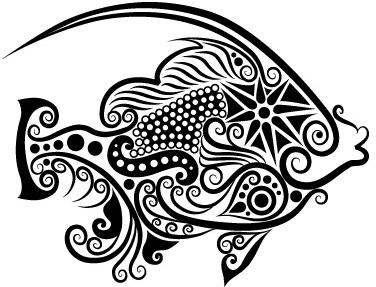vivid hand drawn fish decoration pattern vector