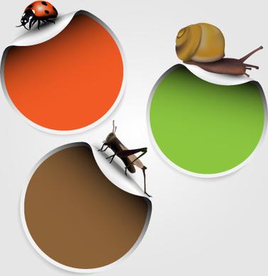 vivid insects design element vector