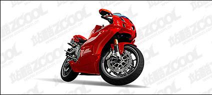 vivid red motorcycle