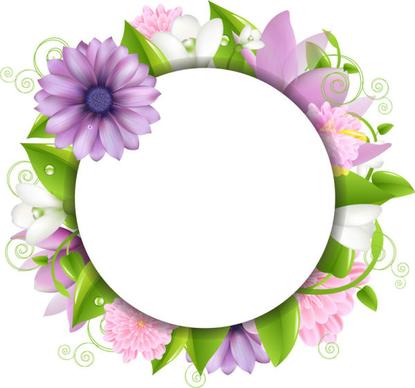 vivid with flowers borders vector