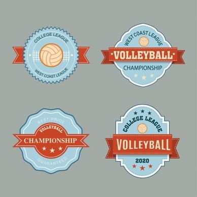 volleyball labels collection classical ribbon decor