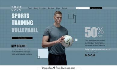  volleyball training landing page template mand holding ball