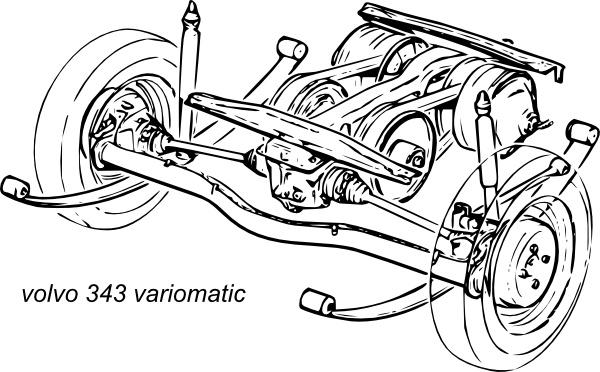 Volvo 343 Variomatic Suspension clip art