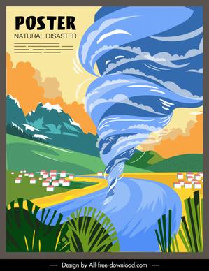 vortex disaster poster colorful motion design