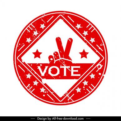 voted stamp template retro geometry